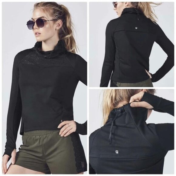 Fabletics Jolie Black Pullover Training Jacket Womens Size Medium - Picture 1 of 6